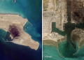 Before-and-after satellite imagery offers a rare look at damage inside Iran